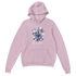 Pink women's hoodie with blue floral graphic and It's OK Not To Be OK slogan, soft cotton blend, front pouch pocket.