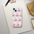 Slim protective iPhone case with frosted transparent finish and pink glitter ball cherry pattern for iPhone 13-16.