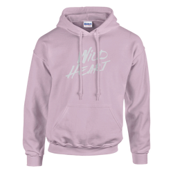 Cute Wild Heart Hoodie, pastel pink women's hoodie with bold slogan graphic.