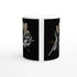 You Matter slogan mug with floral design on black panels; a ceramic mental health gift.