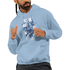 Man wearing a light blue soft cotton blend hoodie with floral artwork and 'It's OK Not To Be OK' slogan.
