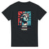 Black men's T-shirt with Statue of Liberty in red-blue panels and NEW YORK USA text.