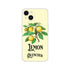 Lemons iPhone Case Slim Protective Cover with lemon branch artwork on pale yellow background for iPhone 16/15/14/13.