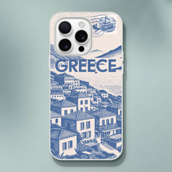 Vintage Greece postcard iPhone case (13-16) with slim Flexi design and bold streetwear vibe.