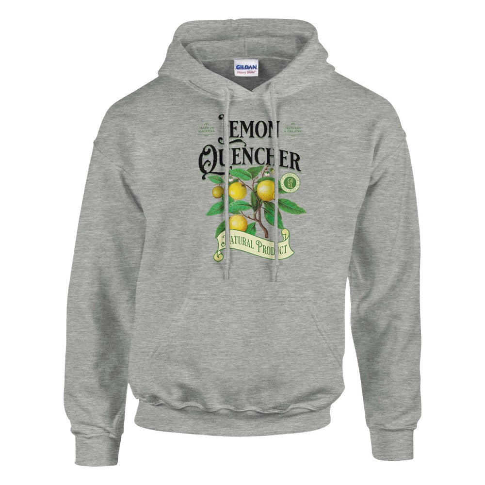 Gray Lemon Women’s Hoodie cotton-blend pullover with lemon graphic, ultra-soft comfort, sizes S-XL.