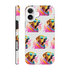 Cool dog print dual-layer phone case with wraparound design and glossy finish for iPhone 16/15/14/13