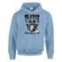 Trance Gorilla men's graphic hoodie featuring a gorilla wearing headphones on light-blue cotton-blend fabric.