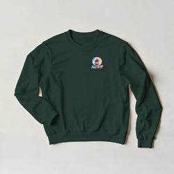 Dark green crewneck sweatshirt featuring a colorful Urban Palm Trends logo with a palm tree and Full Send text on the chest.