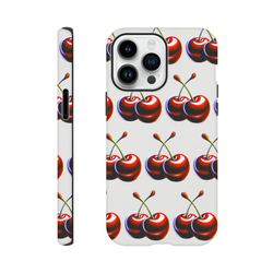 Cherries wraparound print tough protective phone case for iPhone 16/15/14/13