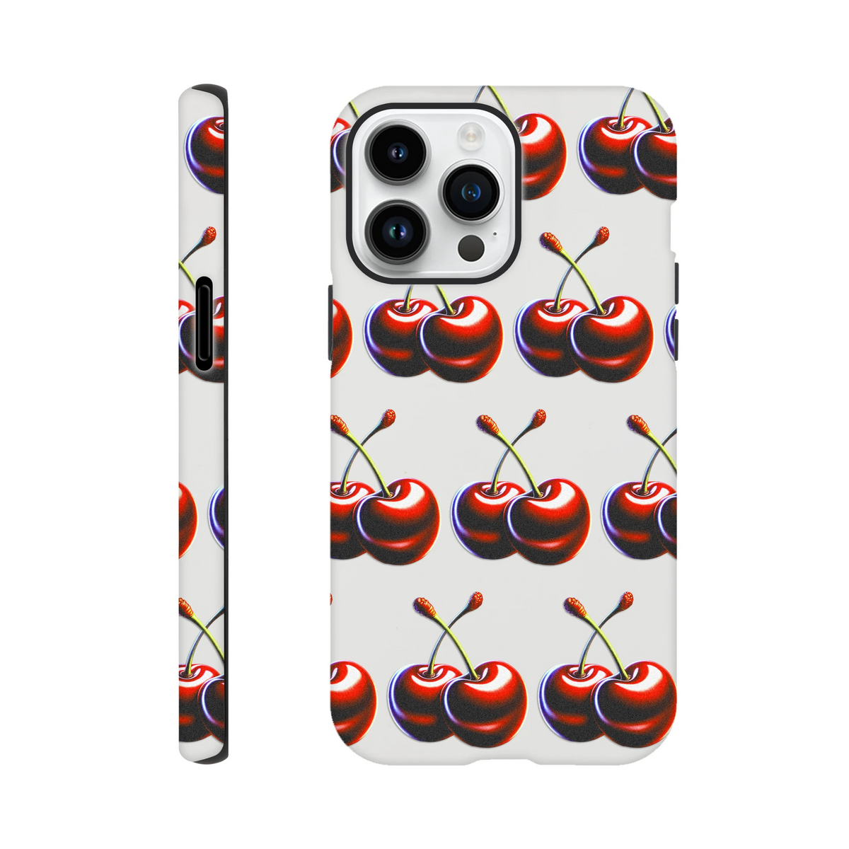 Cherries wraparound print tough protective phone case for iPhone 16/15/14/13