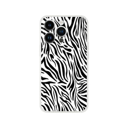 Black and white zebra print iPhone case for 13-16, Y2K animal aesthetic with everyday protection and durable print.