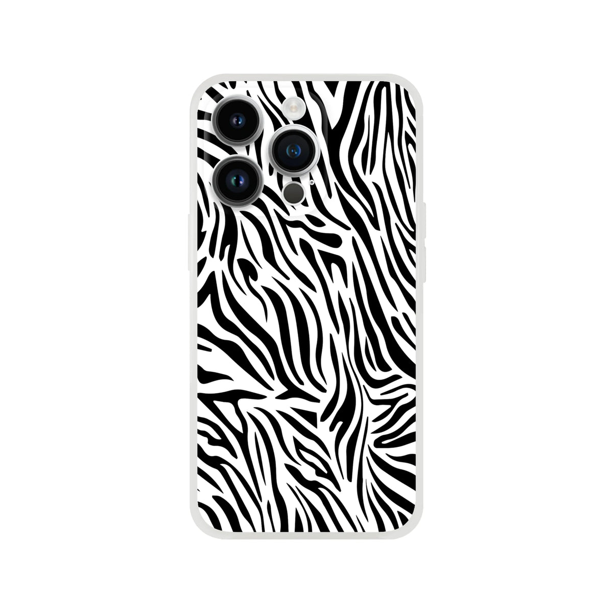 Black and white zebra print iPhone case for 13-16, Y2K animal aesthetic with everyday protection and durable print.
