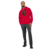Red men's Grizzly Bear Hoodie in a 50/50 cotton-poly blend with bold bear graphic and gold chain.
