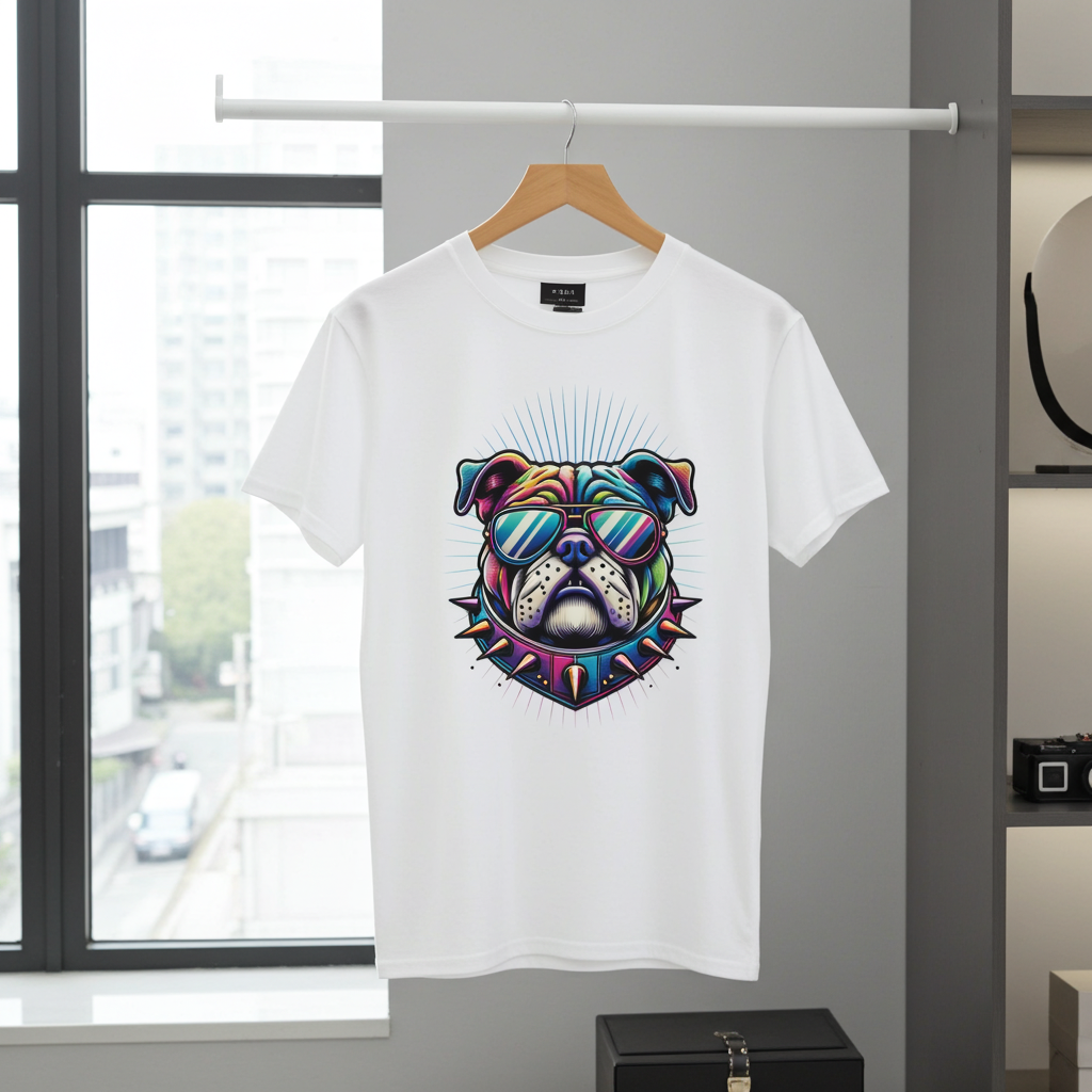 Y2K Bulldog T-Shirt for Men – Retro Streetwear Aesthetic Top