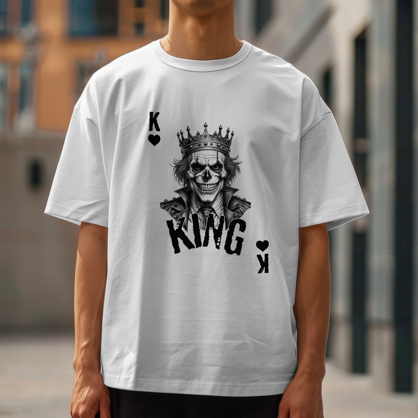 Men's King Graphic T-Shirt - Soft Cotton Blend Tee in White, Beige, Pink, Blue, Grey, Red, Green | Sizes S-5XL