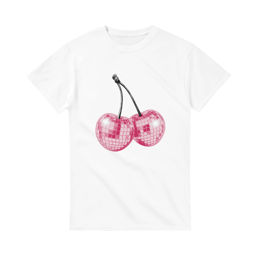 Cute Glitter Cherry T-Shirt for Women – Coquette Summer Retro