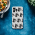 Gangster dog iPhone case for iPhone 13–16; frosty transparent shell with Doberman silhouettes wearing sunglasses.