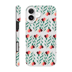 Floral wraparound tough case for iPhone 16/15/14/13 with dual-layer protection and glossy finish