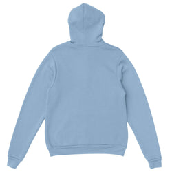 Back view of Berlin Graphic Women’s Hoodie in blue; soft cotton blend, relaxed fit, sizes S–XL.