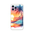 Tropical Beach sunset with hammock and palm trees on a slim protective iPhone case for iPhone 16/15/14/13