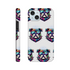 Colorful bulldog head case with sunglasses for iPhone 16/15/14/13 dual-layer wraparound glossy print.