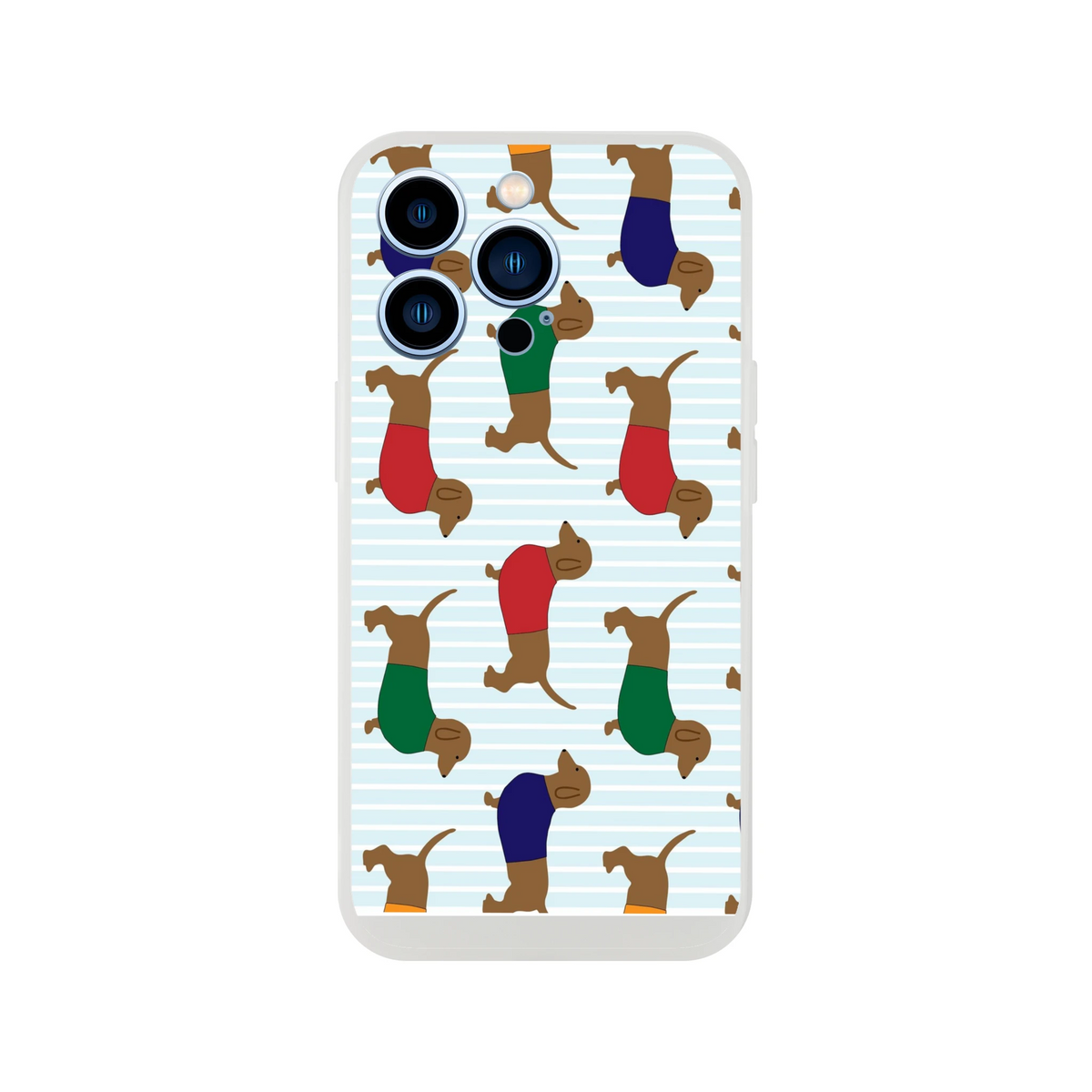 Cute sausage dog dachshund pattern iPhone case for 13-16, slim matte shell