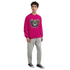 Pink Teddy Bear Men's Graphic Sweatshirt with dripping multicolor bear graphic; 50/50 cotton-poly blend.