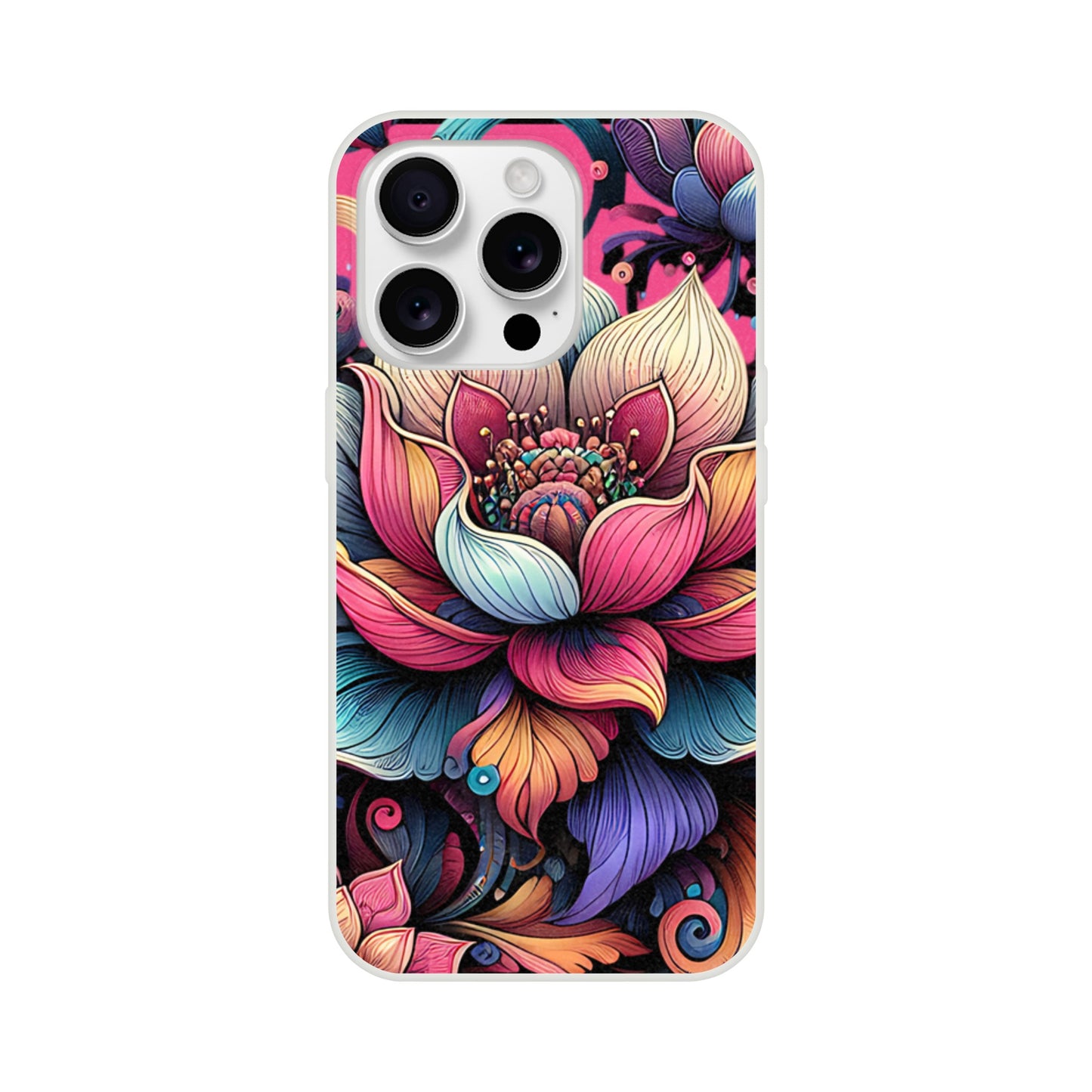 iPhone case with a colorful floral design on a white background 7