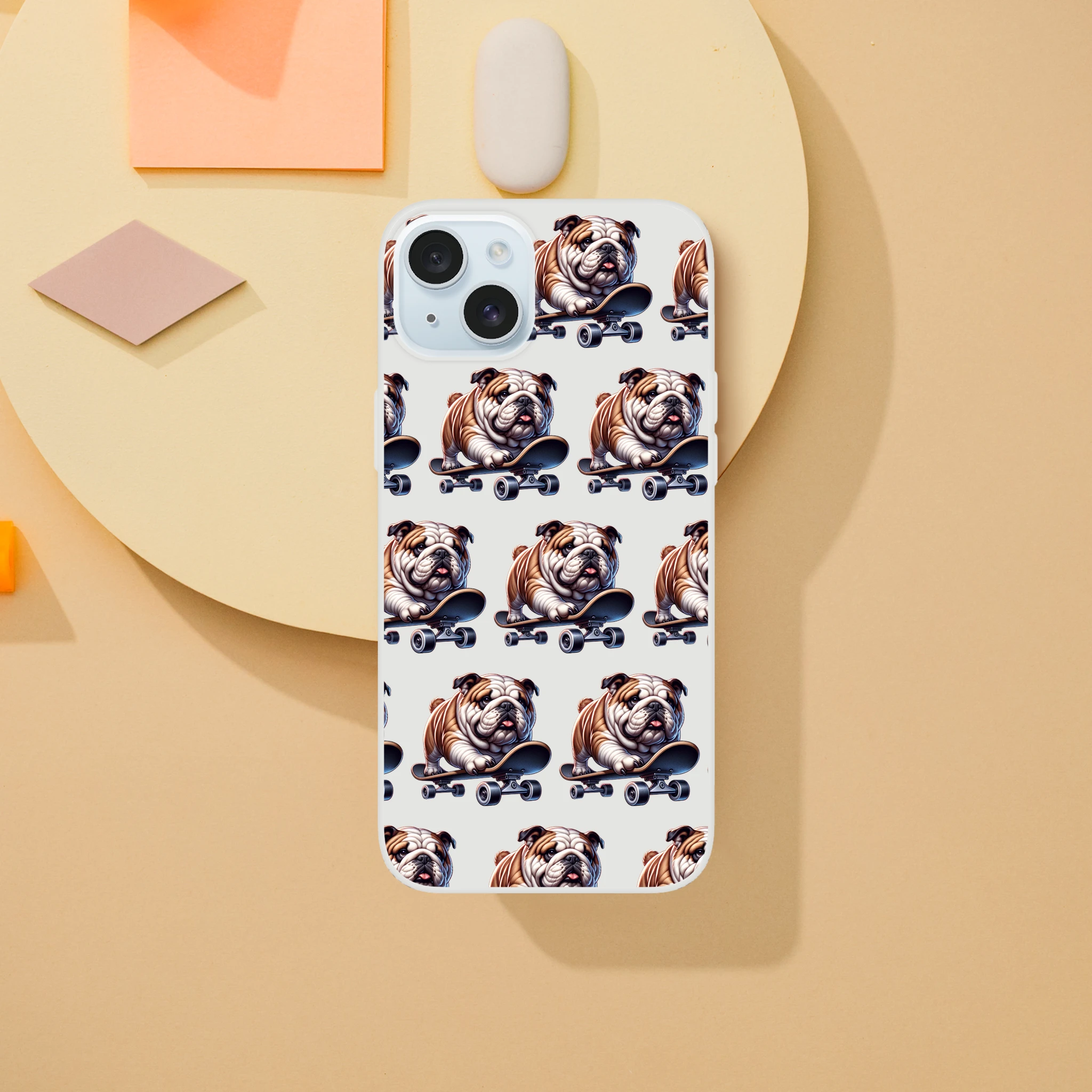 Funny Bulldog iPhone Case (13–16) – Retro Dog Lover Aesthetic Cover