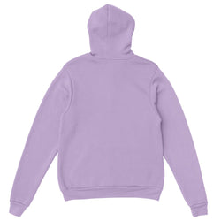 Lavender Lemon women's cotton-blend hoodie, back view with ribbed cuffs and hem, pullover.