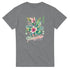Paradise graphic T-shirt in heather gray with a tropical flower bouquet and Paradise script.
