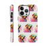 Colorful dog-print case with sunglasses motif, glossy dual-layer protection for iPhone 16/15/14/13.