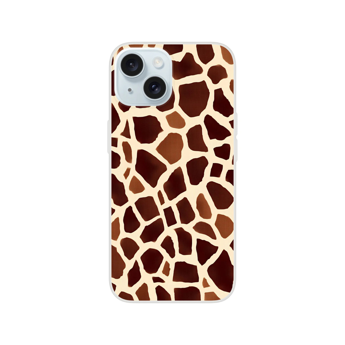 Brown giraffe print iPhone case for iPhone 13-16, safari animal pattern