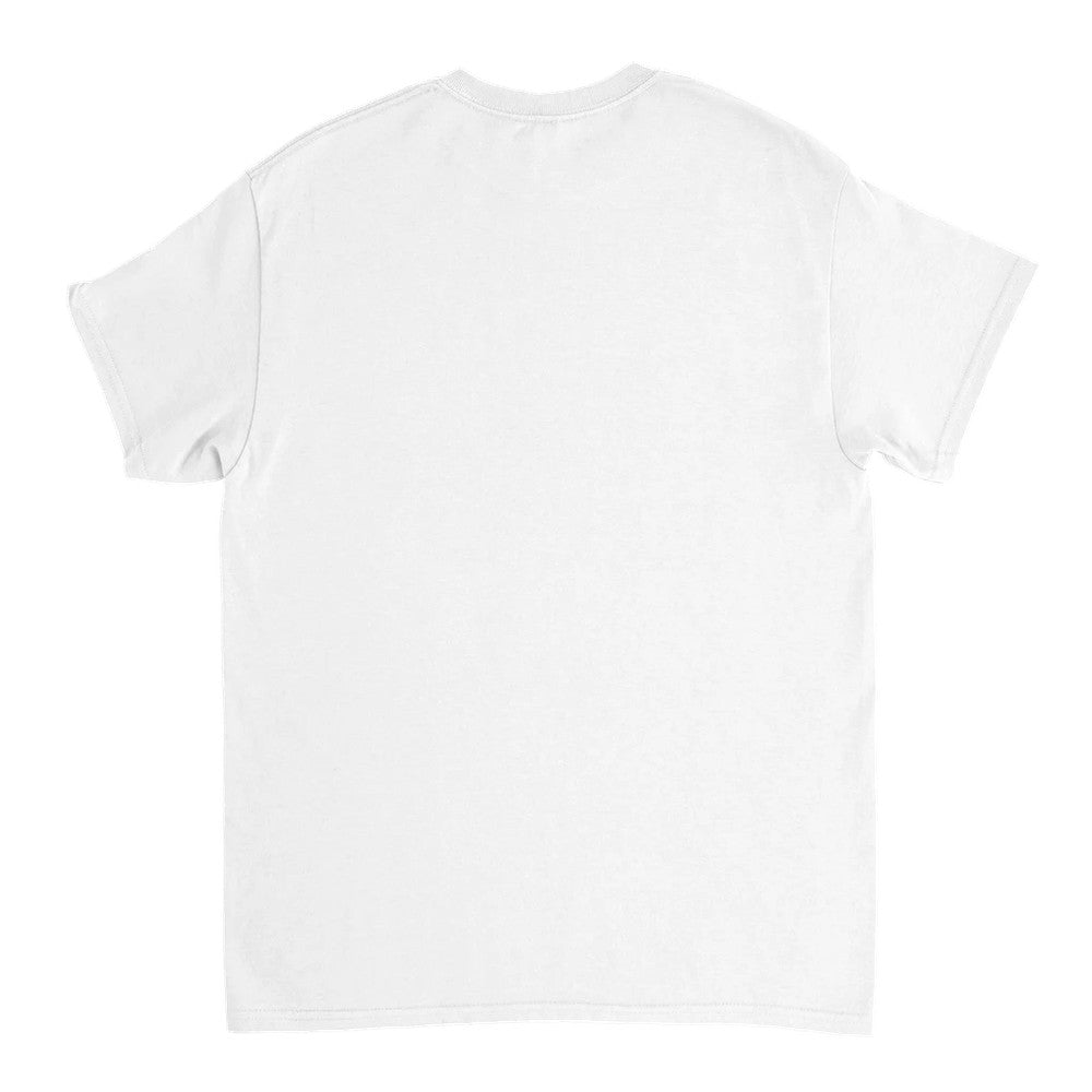 White women's crew-neck T-shirt laid flat with short sleeves.