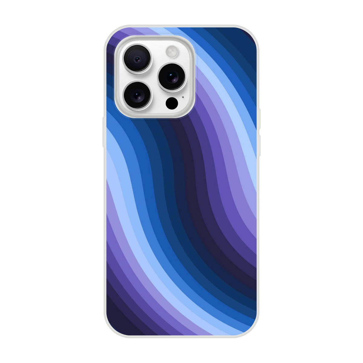 Blue Retro Wave iPhone case with abstract Y2K swirl, matte finish, slim protection for iPhone 13-16