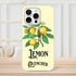 Lemon illustration on a slim protective iPhone case for iPhone 16-13; lightweight and durable with Lemon Quencher text.
