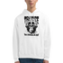 Trance Gorilla men's graphic hoodie in white with a gorilla wearing headphones and bold TRANCE text.