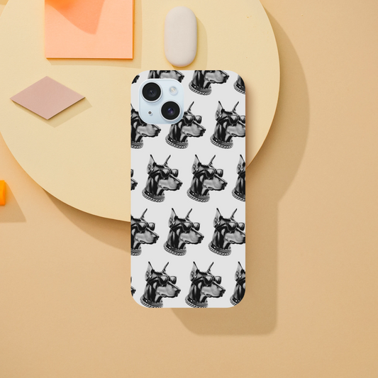 Gangster dog pattern tough iPhone case with dual-layer protection, glossy finish, wraparound print for iPhone 16-13.