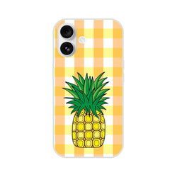 Cute Pineapple Gingham iPhone Case (13-16) with summer aesthetic and vivid, long-lasting print.