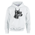 Gangster Dog Jumper: white hoodie with a graphic of a dog wearing sunglasses and a chain.
