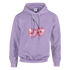 Lavender Glitter Ball Cherries Jumper: women's graphic hoodie with pink disco-ball cherries, hood and front pocket.