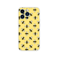 Yellow iPhone case 13-16 with honey bee aesthetic pattern for a cute streetwear-inspired look.