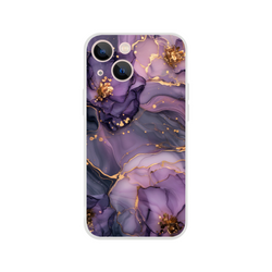 Purple and gold Marple iPhone case with luxury abstract agate pattern for iPhone 13-16.