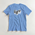 Light blue Hype men's graphic T-shirt, soft cotton blend with black logo on white brushstroke backdrop; sizes S–XL.