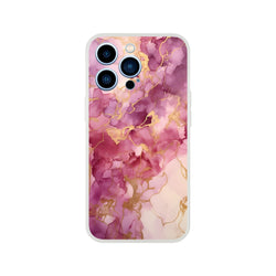 Pink marble iPhone case for iPhone 13-16, blush rose gold abstract pattern, slim matte shell with bold print.