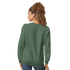 Back view of a woman wearing a green Mental Health Jumper graphic sweatshirt with a soft cotton blend
