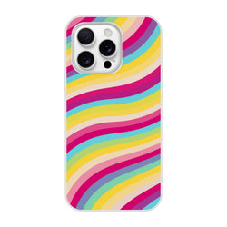 Groovy Rainbow Wave iPhone Case for iPhone 13-16 with retro Y2K rainbow swirl design.