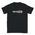 Black women's T-shirt with bold POSITIVE VIBES slogan.