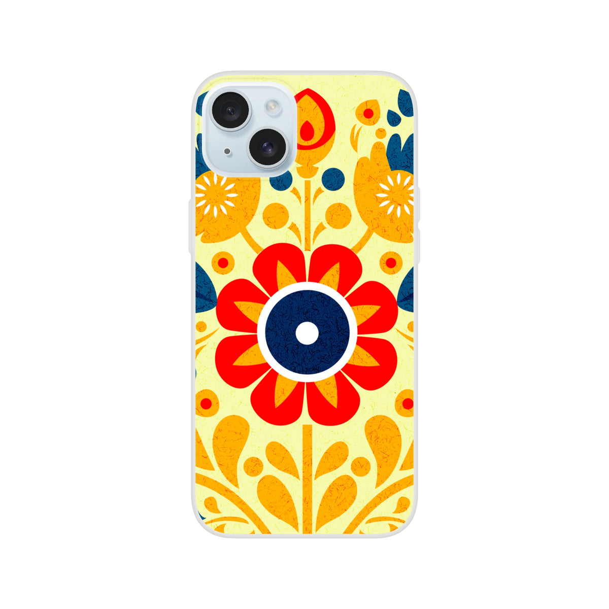 Vintage Floral iPhone Case (13-16) with retro aesthetic, botanical pattern, slim matte finish, TPU protection.