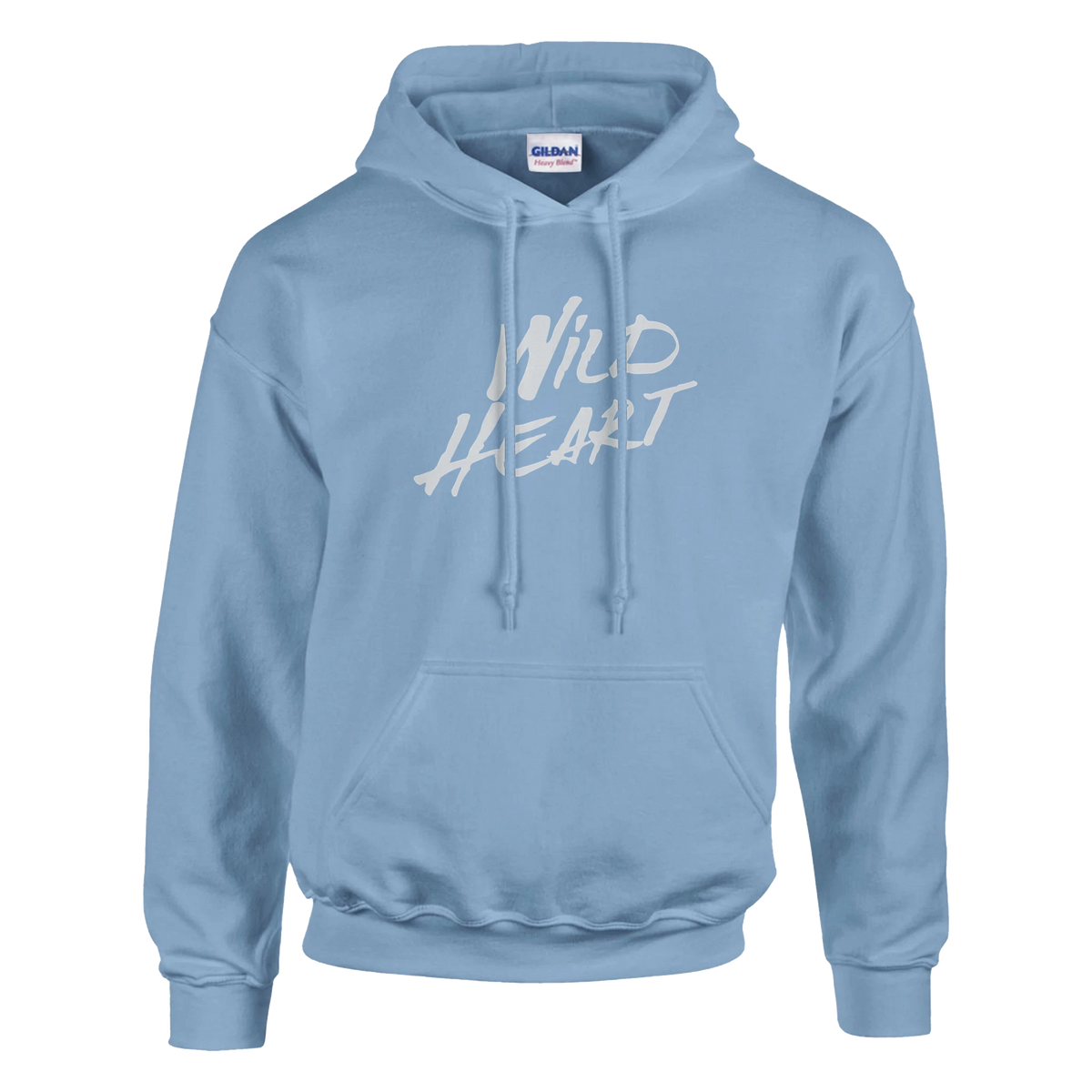 Light blue Cute Wild Heart Hoodie with bold white slogan.